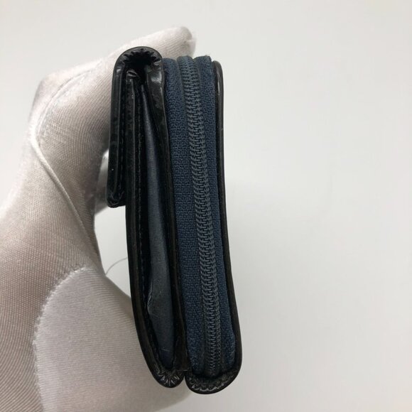 Christian Dior Monogram Wallet Blue Oblique Canvas Bifold Zip Rectangle - Picture 6 of 16